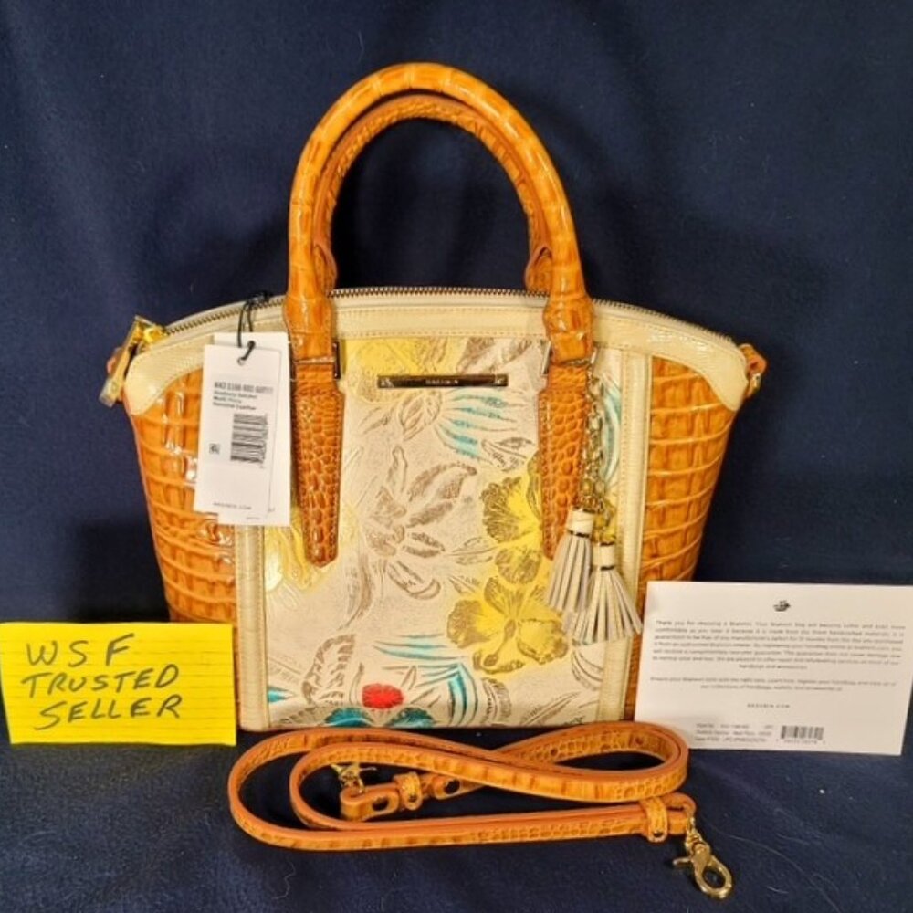 NWT VINTAGE BRAHMIN MULTI FLORA MEDIUM DUXBURY FLORAL PURSE/SHOULDER BAG/SATCHEL